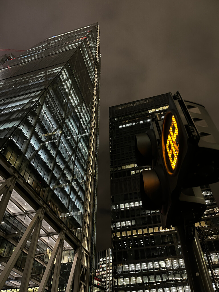 The Leadenhall Building and Traffic Lights, London